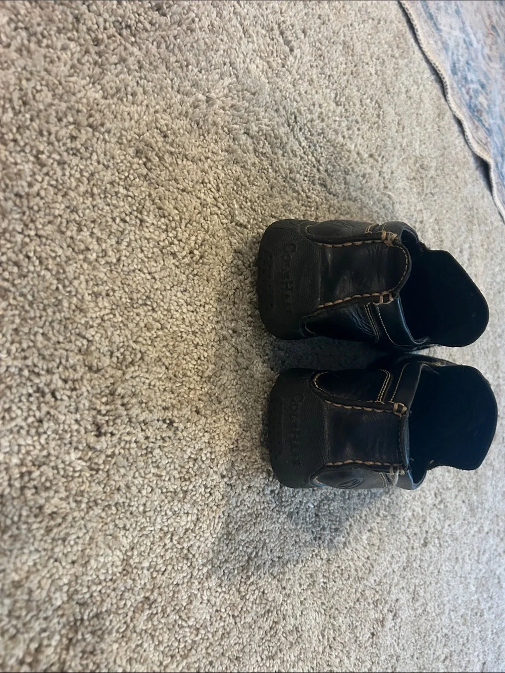 Cole Haan Black Leather Slip-On Loafers with Contrast Stitch